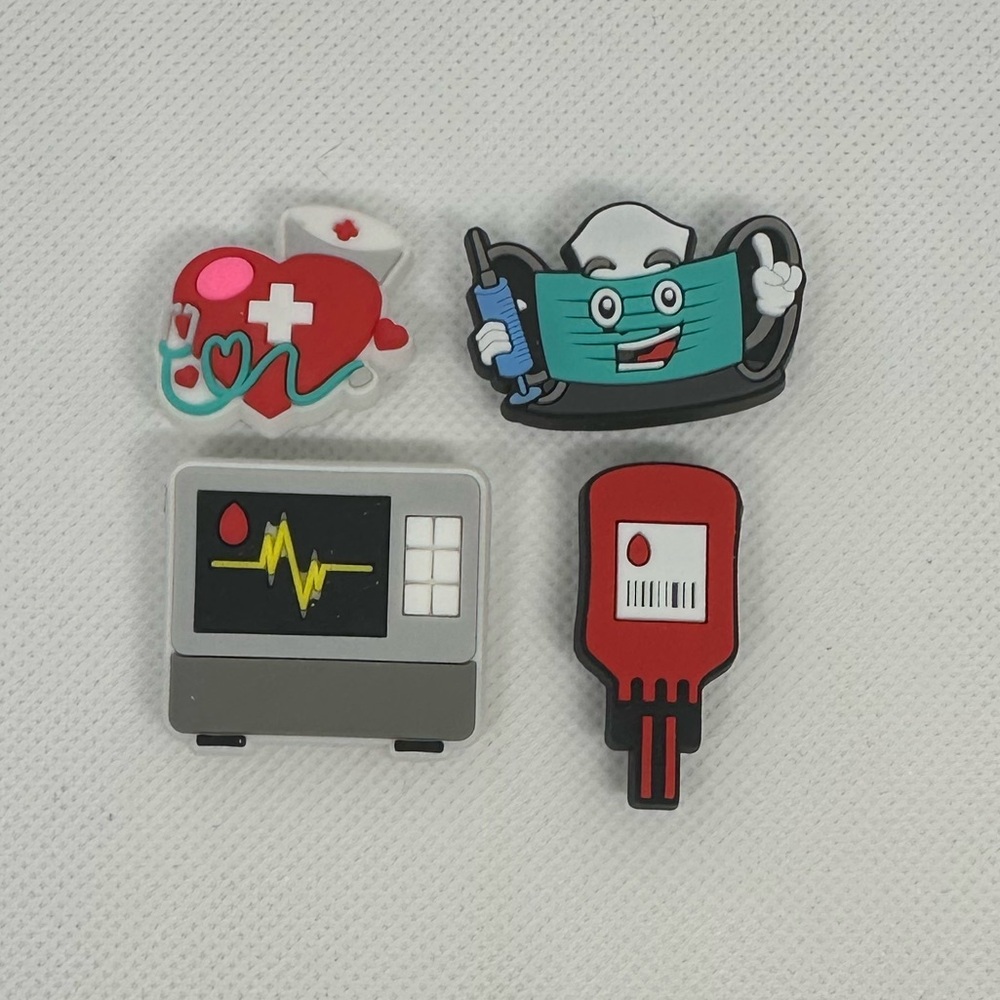 Medical-Themed Shoe Charms – Nurse & Healthcare – Set #1 – 4-Piece Set – NWOT